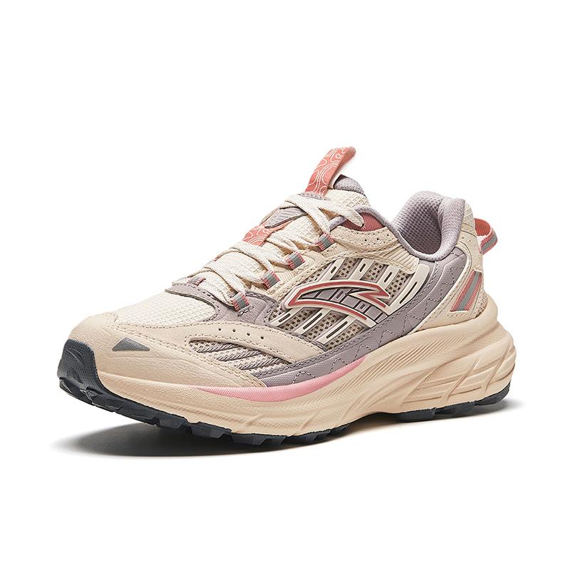 Anta Trendy Lace-Up Shock Absorbing Wear-Resistant Low-Top Running Shoes Women Sneaker Light-Pink 922415596-4
