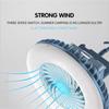 Outdoor Portable Camping Fan With Led Lantern 3 Speed Quiet Usb Rechargeable Mini Fan With Hanging