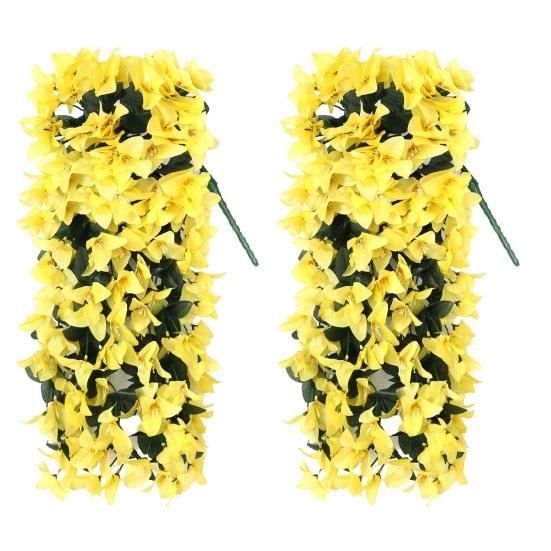 Artificial Bougainvillea Flower Faux Hanging Bougainvillea for Outside Long Trailing Vines Fake Flower for Door Porch Planter Urn Patio Balcony Decor