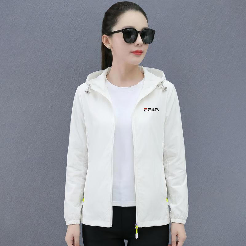 

Sunscreen Clothing for Women In Summer, Hooded, Ice Silk, Cool Feeling, Mesh Breathable, Anti Sunburn Clothing, Women s Top XS білий
