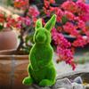 Easter Flocked Bunny Figurine, Garden And Patio Resin Craft, Flocked Bunny Ornament
