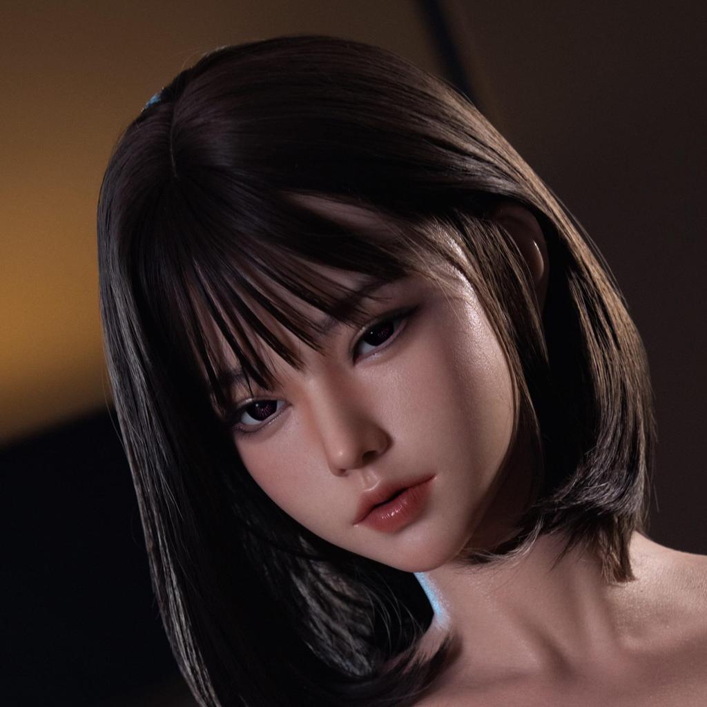 Cabeza de Figura de Silicona con Cabello Enraizado y para Tienda de Maquillaje y Accesorio de Tienda con M16 Solamente, Tamaño Real, Boquilla, Práctica, Suministros, Exhibición, Tachuela,