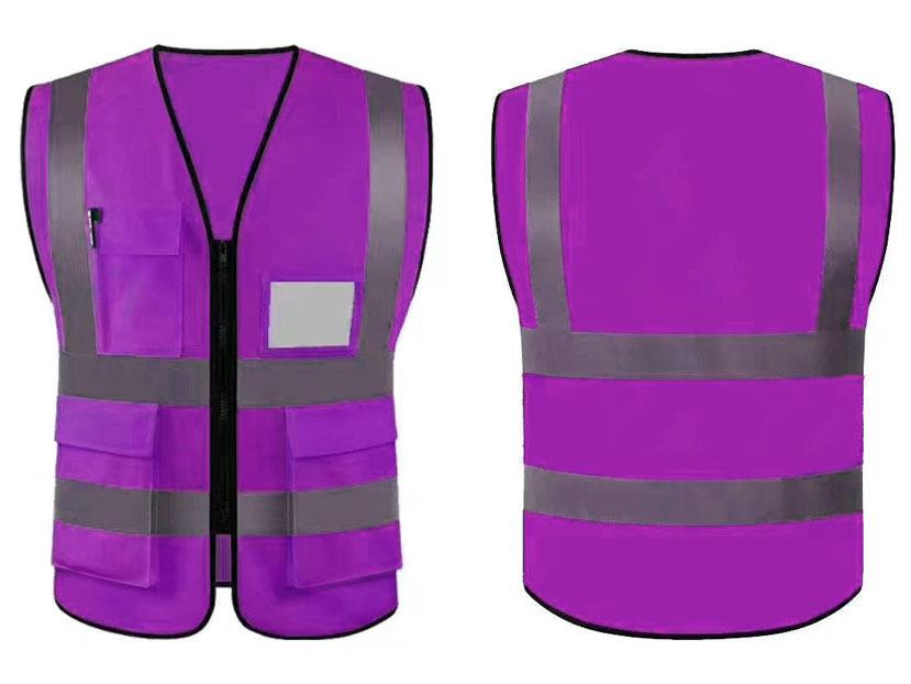 Multi-Pocket Reflective Vest for Sanitation & Construction with Printing