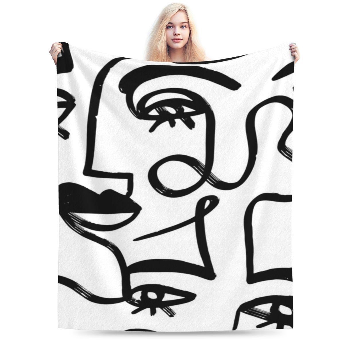 Абстрактная Линия Женское Персонализированное Теплое Вечернее Ультрамягкое Микрофлисовое Одеяло 75x100cm 30x40in