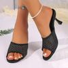 Fashion Female Shoes On Sale 2025 New Women’s Modern Slippers Summer Mesh Thin Heels Slippers for Daily Plus Size Fashion Dress Sandals