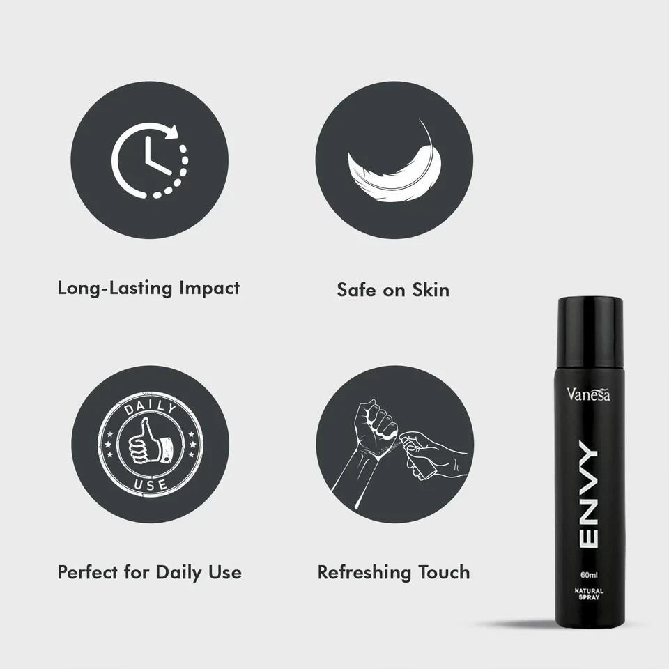Envy Spray Natural Fragancia de Larga Duración 60 ml Cada Set de 2