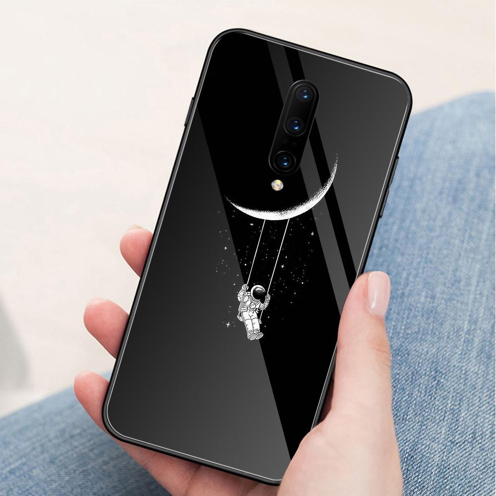 For Oneplus 7pro Case Glass Back Cover Spaceman Moon Oneplus Coque 6t Case for Oneplus 1+ 5 5T 6 Oneplus 6 6t 7 Pro