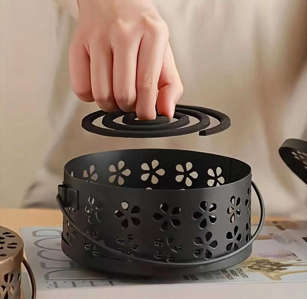 Mosquito Coil Holder Box, Mosquito Coil Burner Container, Mosquito Repellent Coil Stand for Home, Garden, Outdoor and Camping