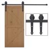 Kit de Porta de Correr Preta de 6,6 pés/200 cm para Porta de Celeiro Única, Kit de Ferragens Antigas para Porta de Celeiro de Correr com Gancho Tipo J
