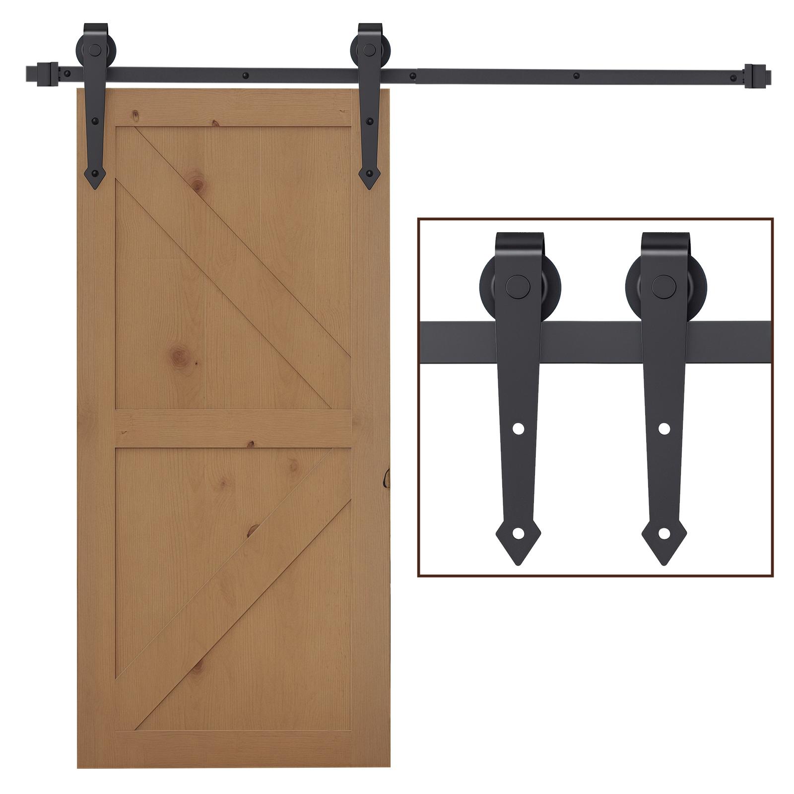 6.6FT/200cm Black Sliding Door Kit
