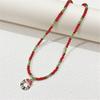 Fashion Cartoon Christmas Pendant Necklace Elegant Collar Necklace Choker Holiday Beaded Charm Neck Chain Party Jewelry