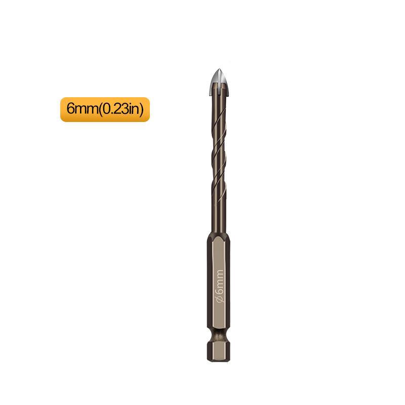 Hex Shank Spiral Groove Cross Alloy Drill Bit for Ceramic, Glass, Tile & Vitrified Tile.