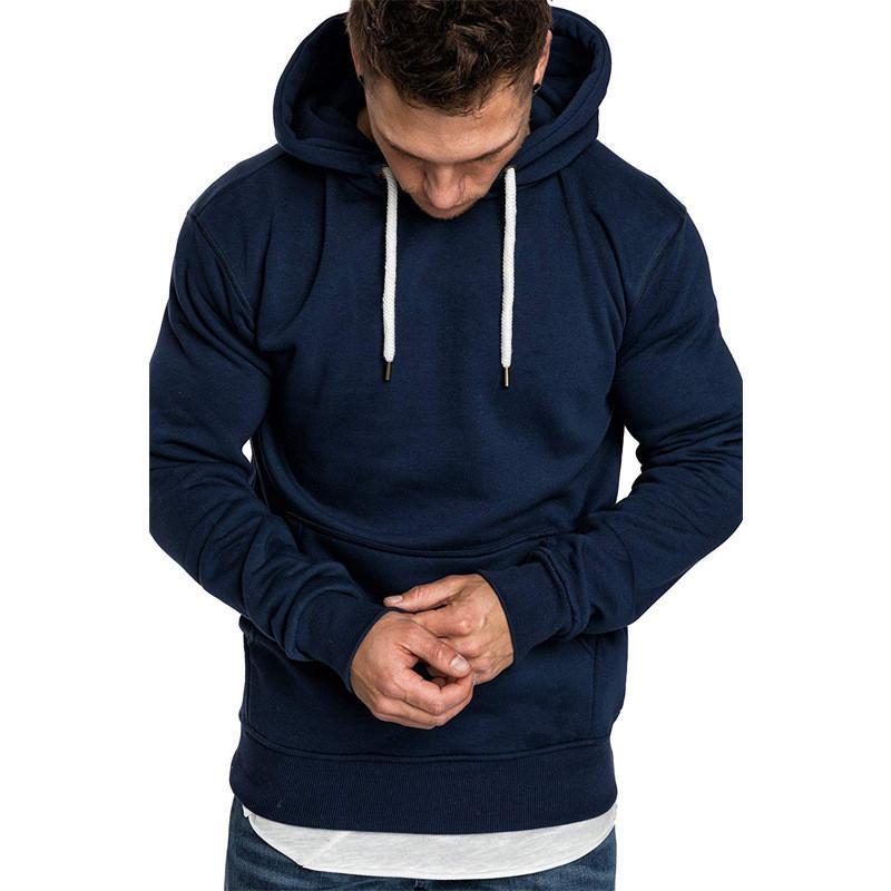 Neuer Herrenpullover mit Kapuze und einfarbigem Muster