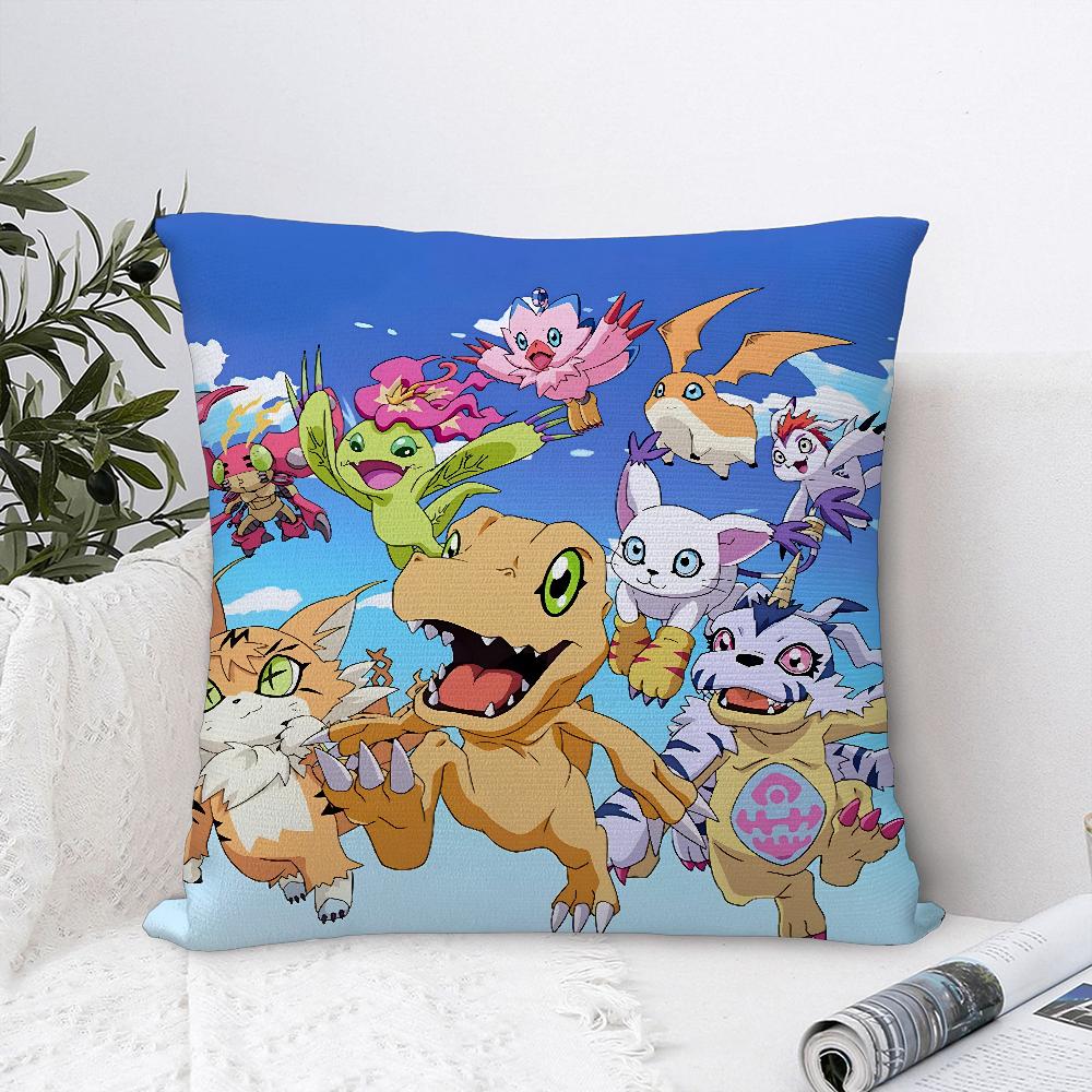 Anime D-Digimon A-Adventure Pillow Case Plush Fabric Soft Pillowcase Double Sided Print Cushion Cover Throw Pillow Cover