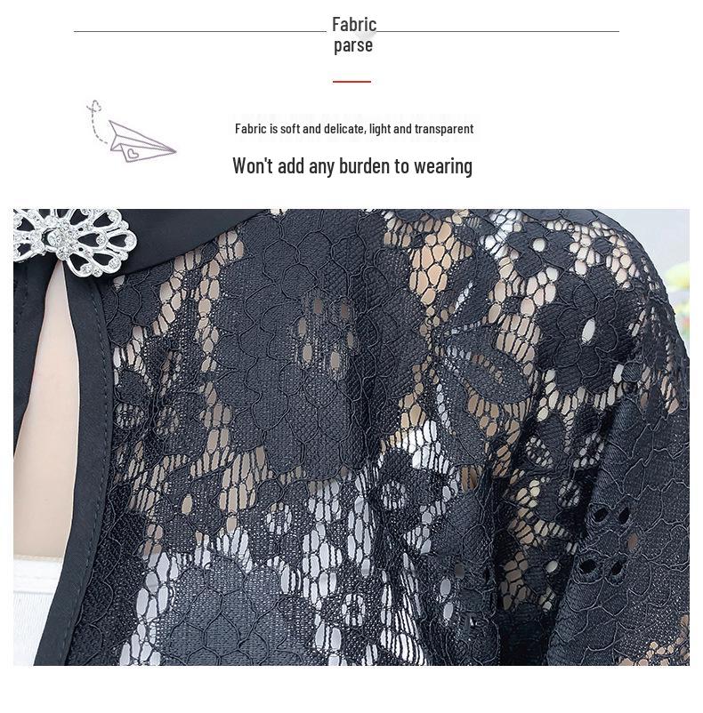 Elegant Summer Lace Sun Protection Shawl & Camisole Dress with Retro Silver Buckle – Fashionable Women's Outfit