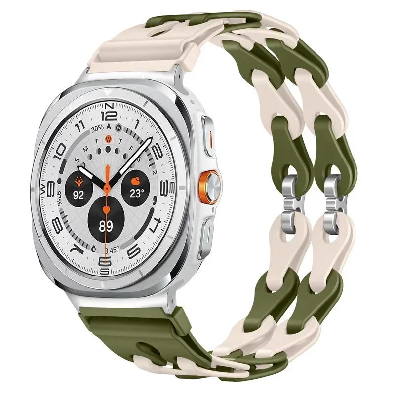 Silicone Chain Strap for Samsung Galaxy Watch 2025/7 Ultra 47mm Wristband Band Bracelet for Galaxy Watch ultra 2025 Watchband