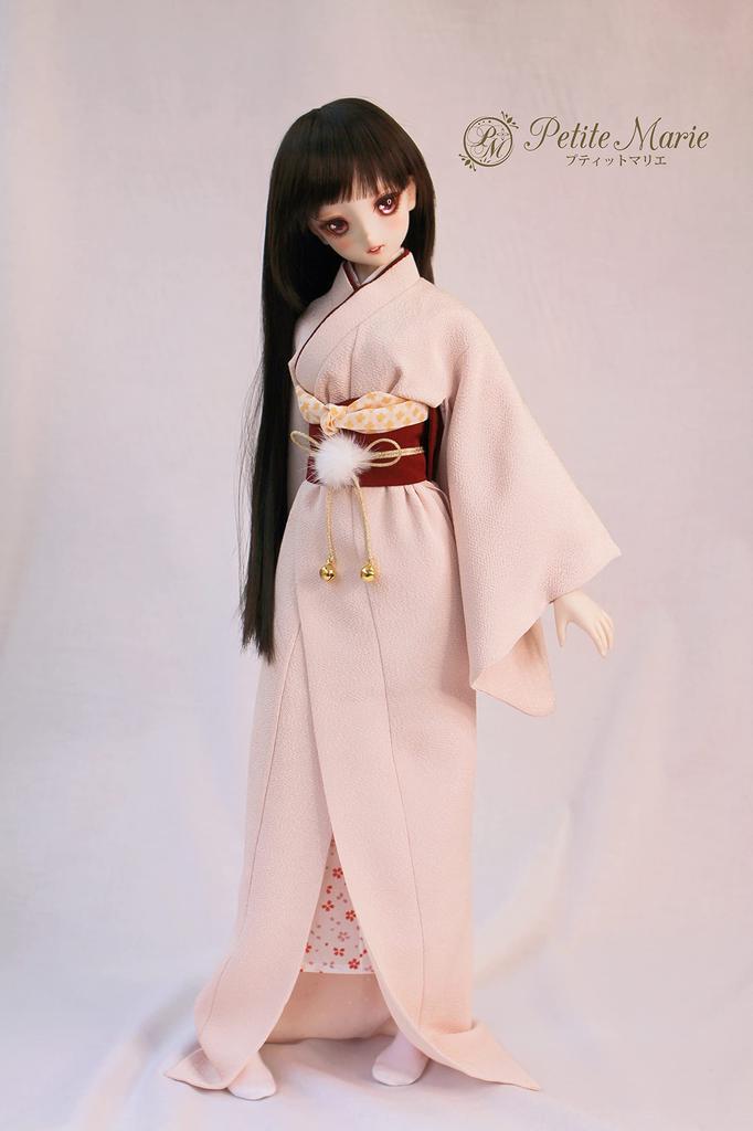 [Petite Marie] 13 DD DDS Compatible Formal Kimono 9-Piece Set (Uchikake, Kimono, Undergarment, Obi, Obiage, Obijime, 2 Koshihimo, Fur Trim, Tabi)