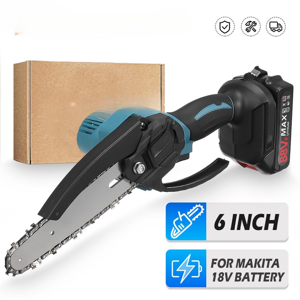 6 Inch 88VF Electric Saw Mini Chainsaw with Li-ion Battery Chains Kit Woodworking Cutter Tool for 18V Battery