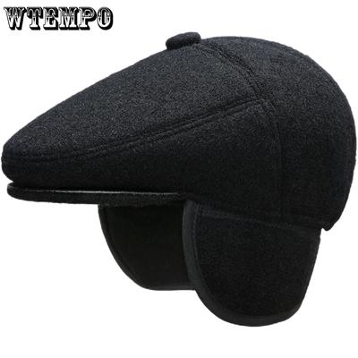 Mittleren alters und ältere männer hüte winter papa herbst und winter gehörschutz halten warm nach vorn entenschnabel hut