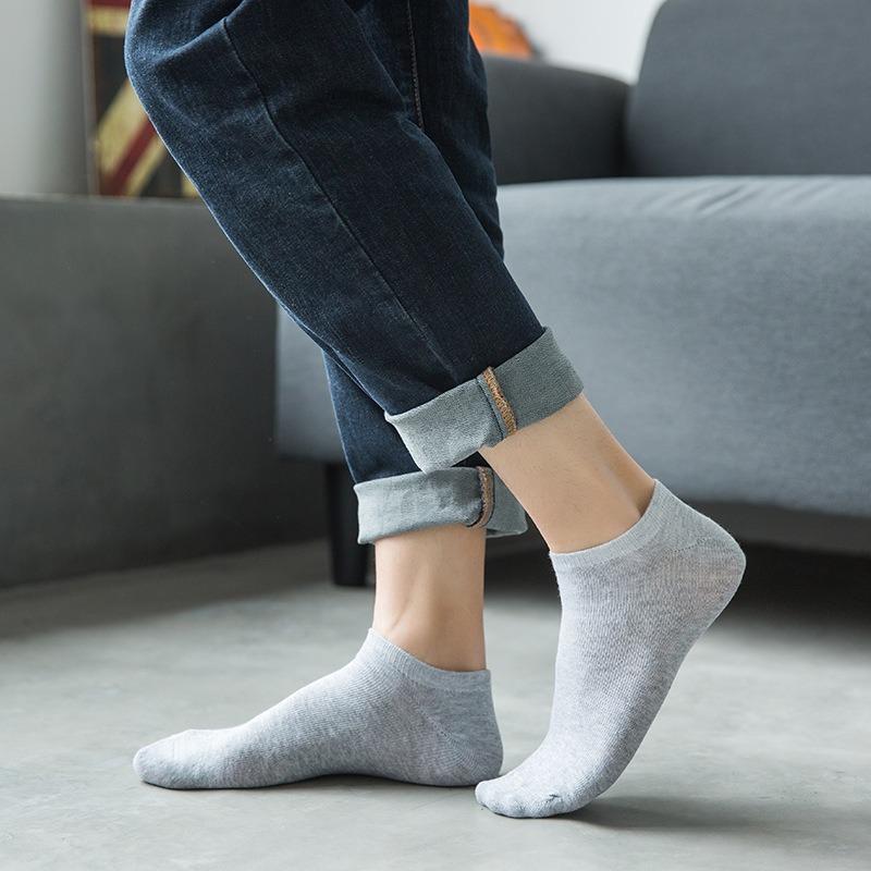 Boat Socks Men's Solid Colour Spring and Summer Thin Section of Cotton Anti-odour Low-top Socks Invisible Short Casual Short Sports Socks