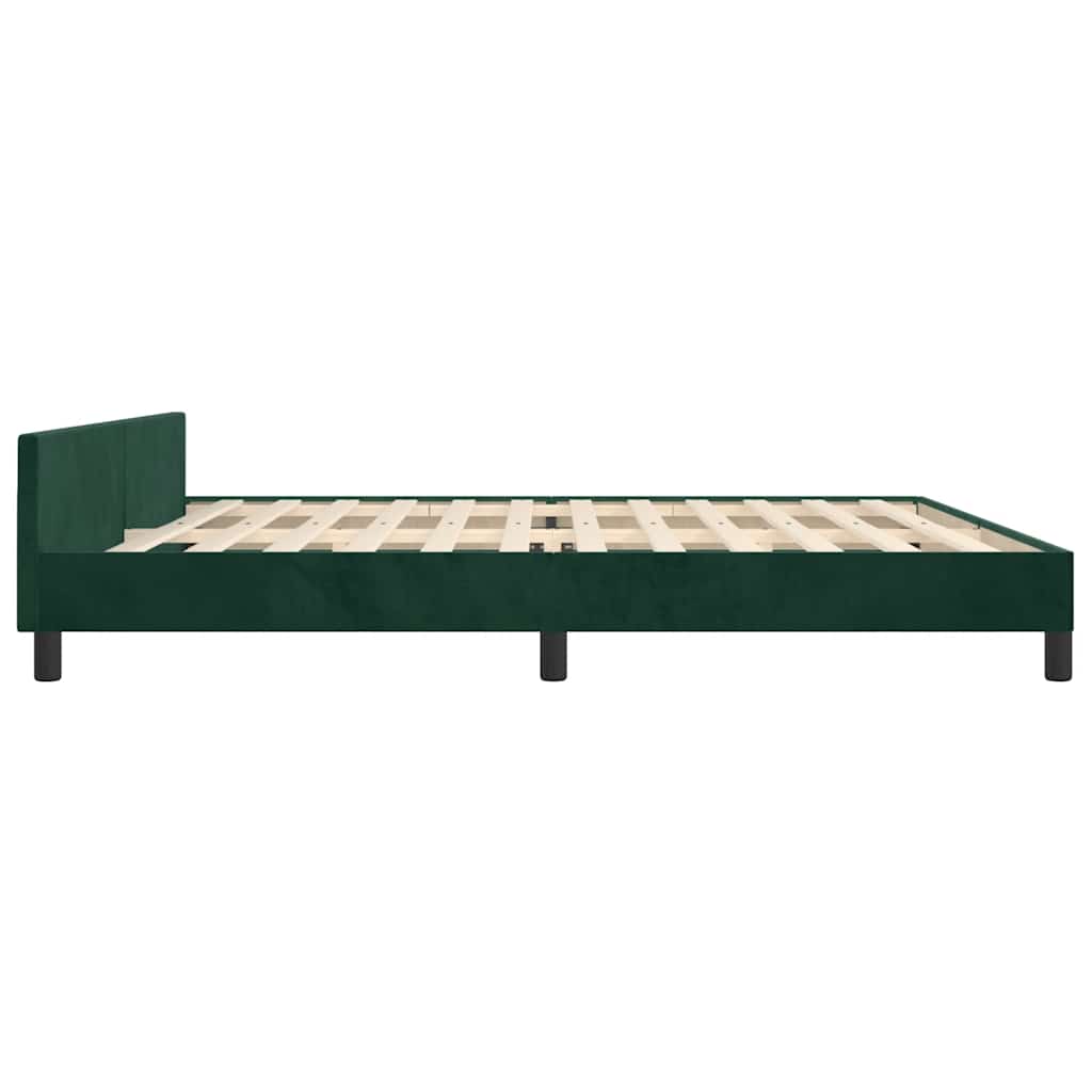 Bed Frame without Mattress Dark Green 200x200 cm Velvet