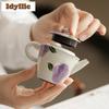 100ml Powder Yin Hand-painted Camellia Teapot Ancient Tea Infuser Pot Tea Making Kettle With Filter Tea Ceremony Collection Gift
