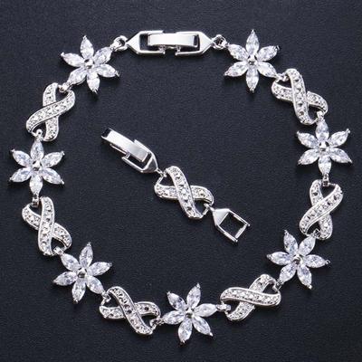 S0142 Temperament Bracelet Aaa Zircon Simple Women'S Hand Jewelry Multi-Color Optional