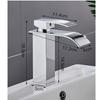 Mix Cold Waterfall Faucet Chrome Single Handle Mixing Water Taps Bathroom Basin Sink