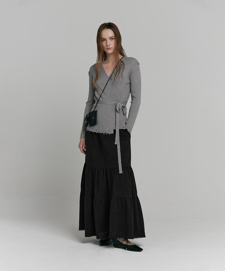 Loutaideu Damaged Wrap Knit [Grey]