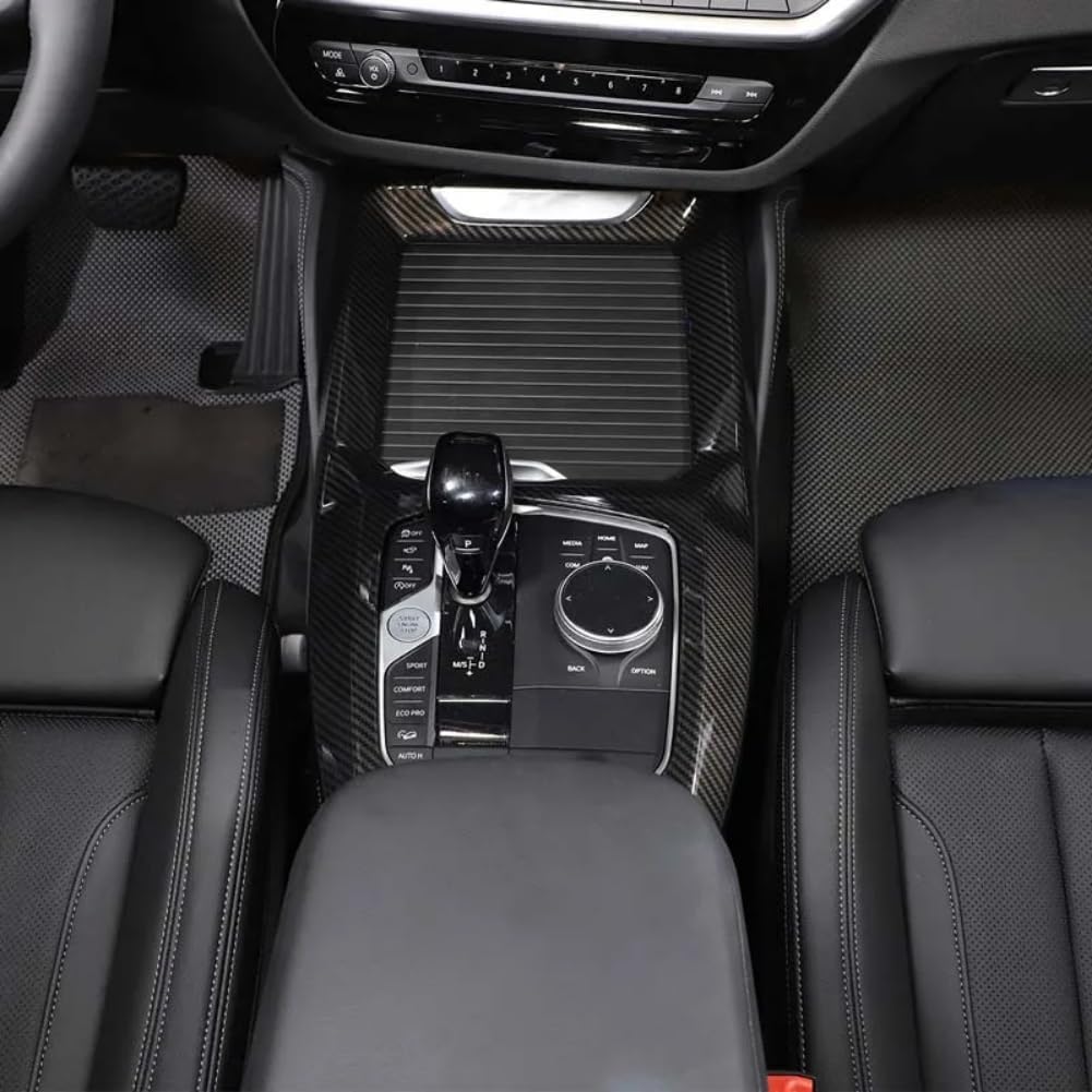 Passend für BMW X3 X4 G01 G02 2022-2023 ABS Kohlefaser Auto Mittelkonsole Gangschaltung Panel Abdeckung Zierleisten Aufkleber Auto Zubehör