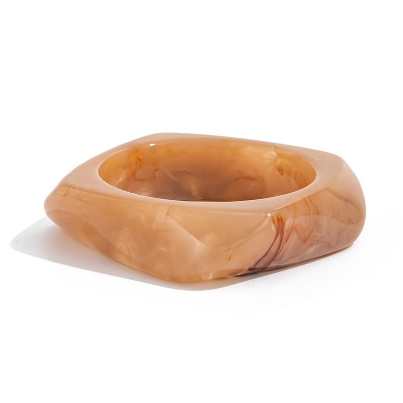 Fashion Polygon Dyed Snake Striped Exaggerated Metal Bangle For Women