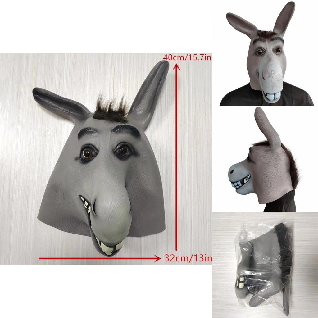 Funny Donkey Mask For Role Play With Latex Material For Party Costumes