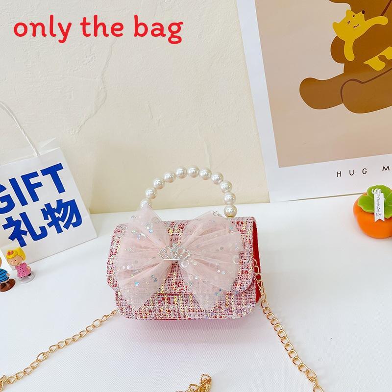 Childrens Fashion Backpack With Artificial Pearl Decor And Lace Bow For School Day Use StyleA