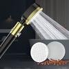 Aluminum Black and Gold Hand Shower Head with Boost Pressure Ion Water Purification Filter Universal Handheld Shower Head