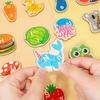 Montessori 3D Wooden Alphabet Puzzle Cartoon Animal Fruit and Vegetable Jigsaw Early Educational Toys Gifts for Toddlers Kids
