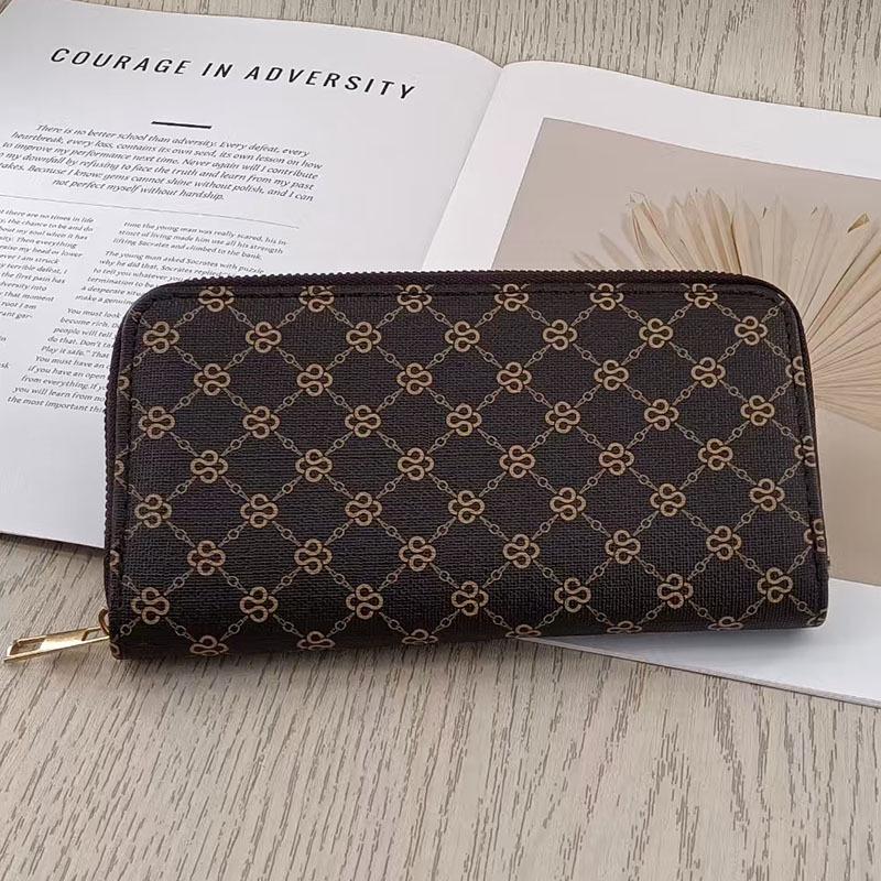 European & American Fashion Large Capacity Zipper Clutch Wallet - Multi-Card Slot, Simple, High-End Design