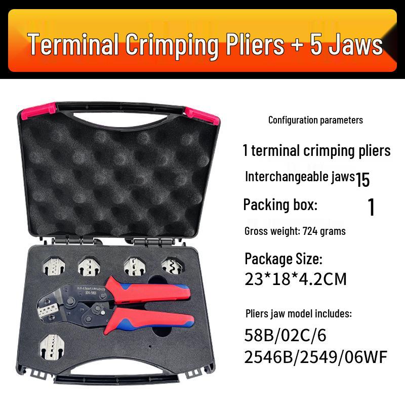 SN58B Electrical Wiring Terminal Crimping Pliers Set for Wire Harness and Connector Inserts