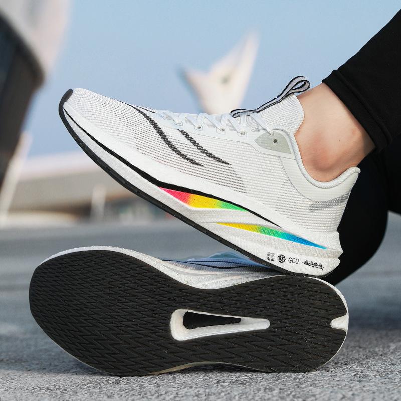 Feidian 4C Carbonplatte Laufschuhe Popcorn Hochwertige Laufschuhe Leuchtende Freizeitschuhe Herren- und Damen-Sportschuhe Ultraleicht und atmungsaktiv