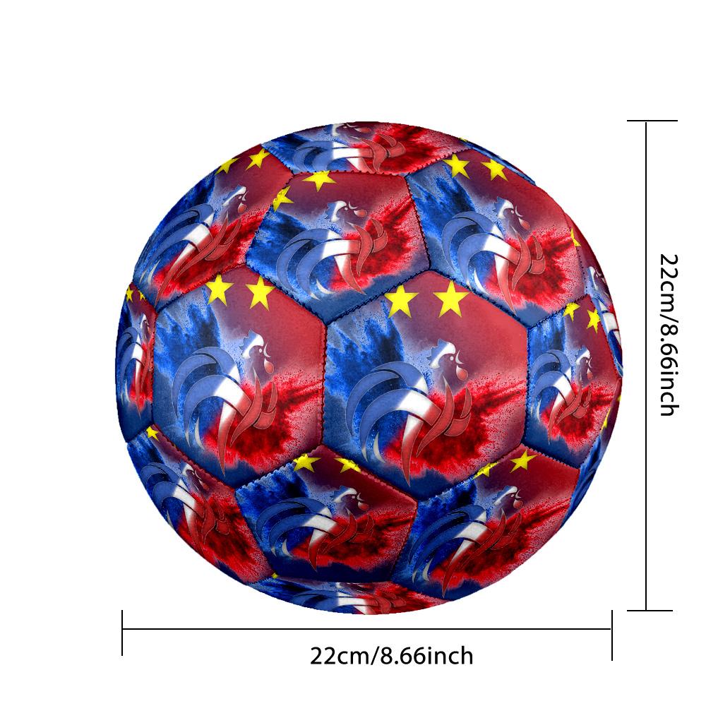 Pallone da Calcio Misura 5 Stampato France Football Resistente all'Usura Standard per Allenamento Adulti Regalo per Fan per Partite Sportive Indoor Outdoor