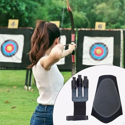 Archery Arm Guard Glove Bracer Three Finger Breathable Protector