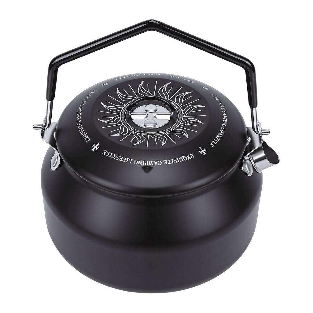 Camping Kettle 1L 304 Stainless Steel Lightweight Portable Stovetop Tea Pot for Open Fire Boiling Water Outdoor Hiking
