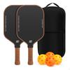 2 Pieces Carbon Fiber Paddles for Pickleball Textured Paddleball Set with Bag Perforated