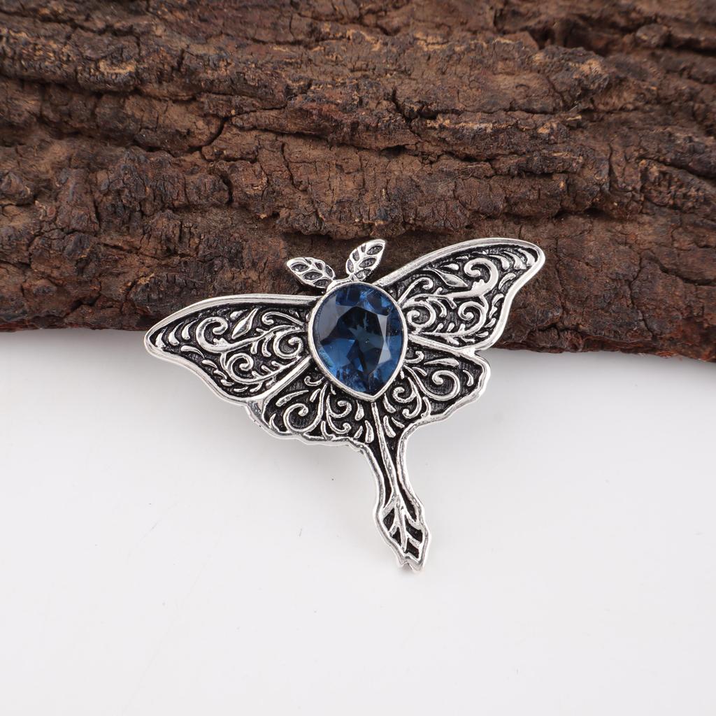 London Blue Topas Anhänger, 925 Sterling Silber Edelstein Schmuck, handgefertigter Anhänger, Für Thanksgiving