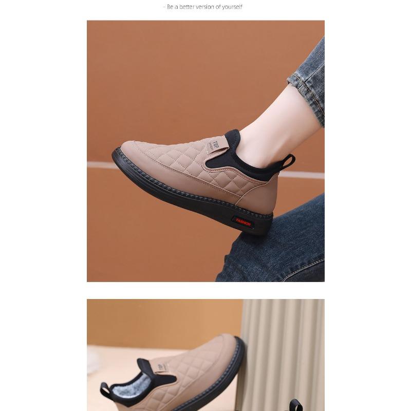 2025 New Cotton Shoes Women's Snow Boots Winter Fleece Thickened and Warm One-foot Non-slip Waterproof Cotton Boots Mom Shoes