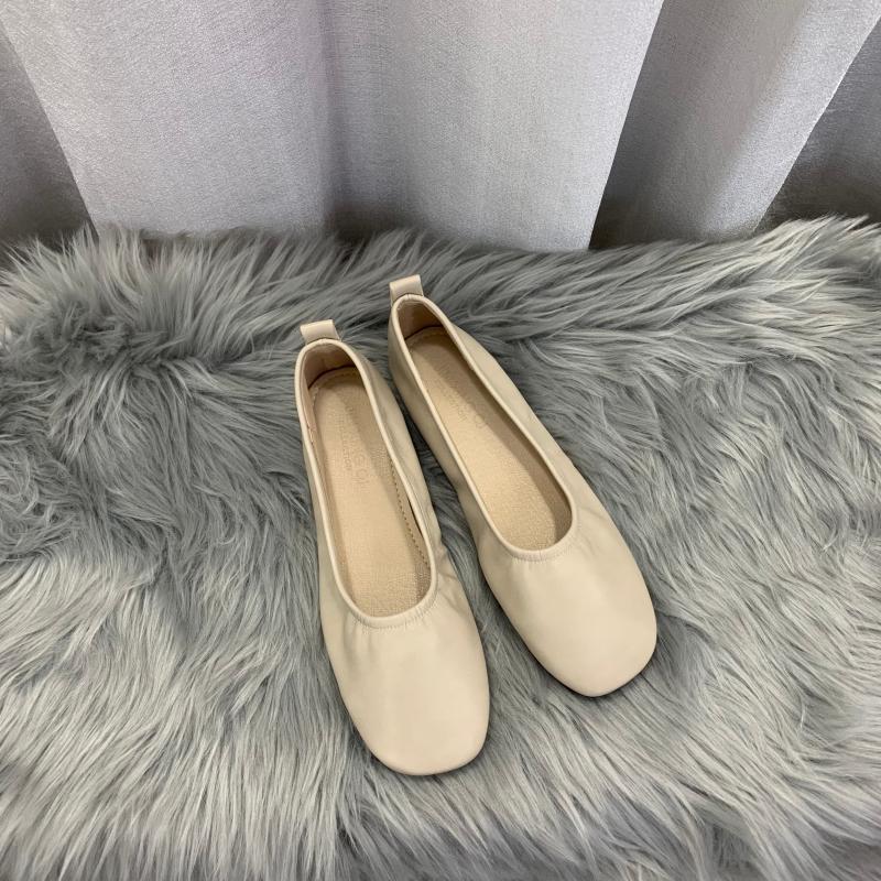 soft bottom elastic band ballet flats women square toe moccasins casual design spring summer single leather shoes woman loafers