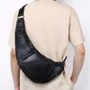Leather Men'S Chest Bag First Layer Cowhide Large Capacity Fashion Breast Bag Crossbody Outdoor Leisure Bag