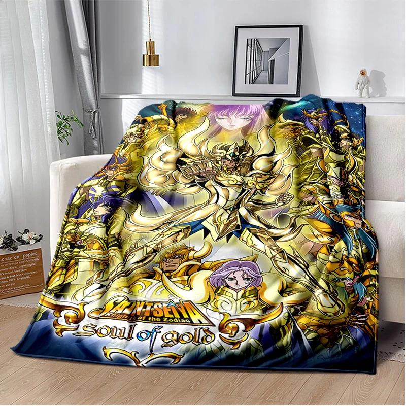 3D-Retro-Saint-Seiya-Anime-Cartoon-Decke, weiche Überwurfdecke für Zuhause, Schlafzimmer, Bett, Sofa, Picknick, Reisen, Büro, Decke für Kinder