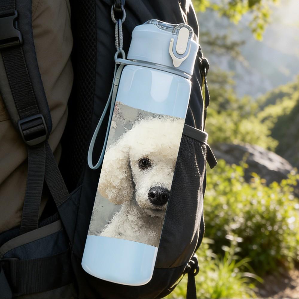 1PC Puppy With Soft Cushion 750ml Color Plastic Sports Water Bottle Leakproof Flip Straw Lid Suitable for Sports Office Home Use