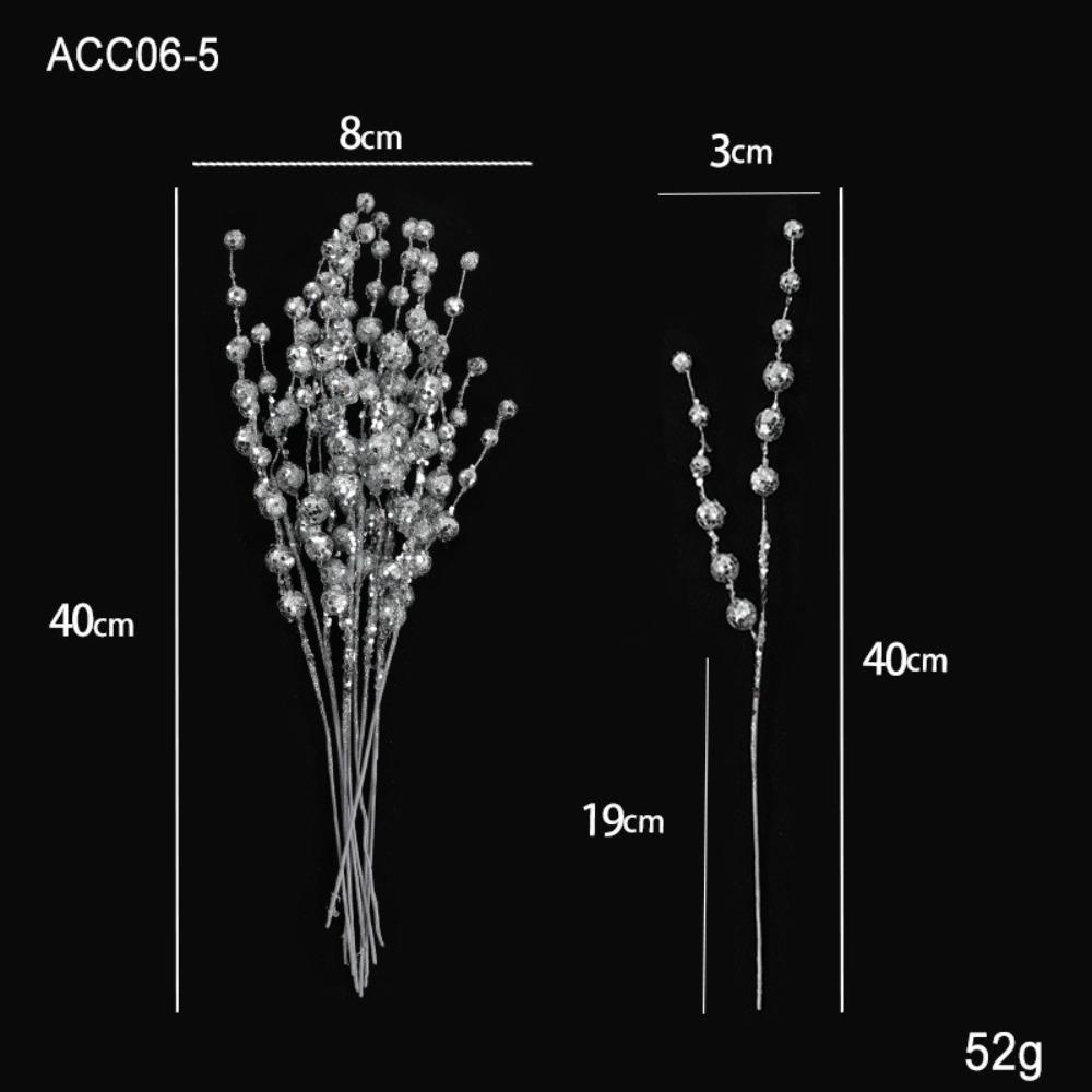 10 ST 40CM Julglittergrenar Paljetter Plast Julbärsstjälk Handgjord DIY Simulerad