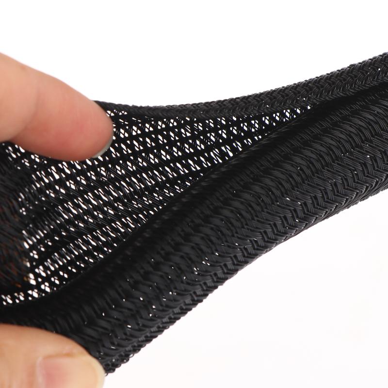 1Pcs 8~32Mm Self-Closed Insulated Sheath 1 Meter Pet Braided Cable Sleeve High Protection Wear Resistant Wire Organizer Sleeving